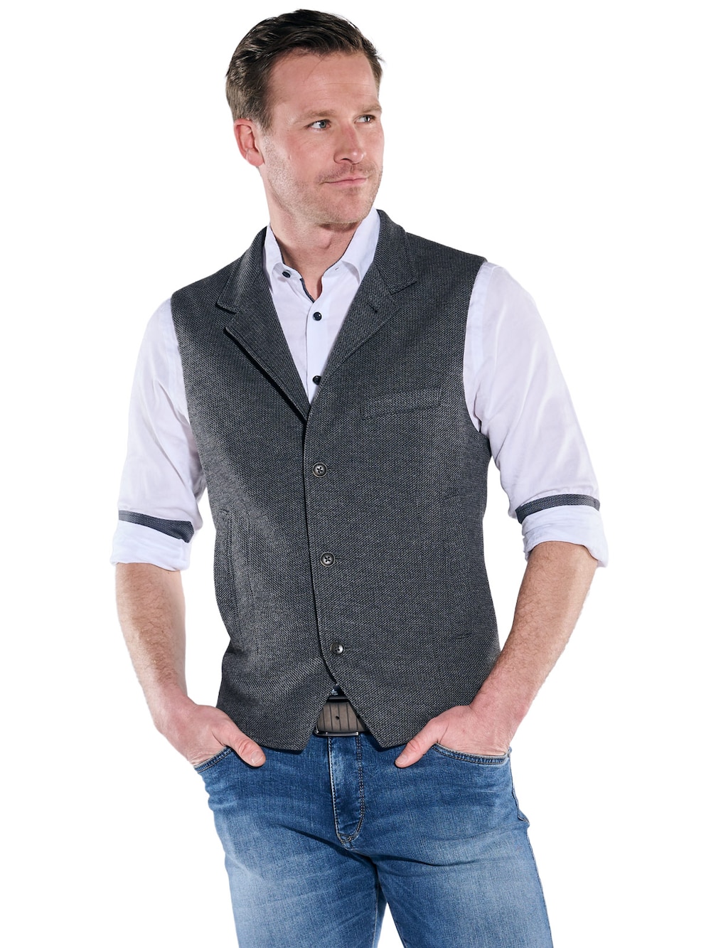 engbers Herren Sakkoweste , Dunkelgrau