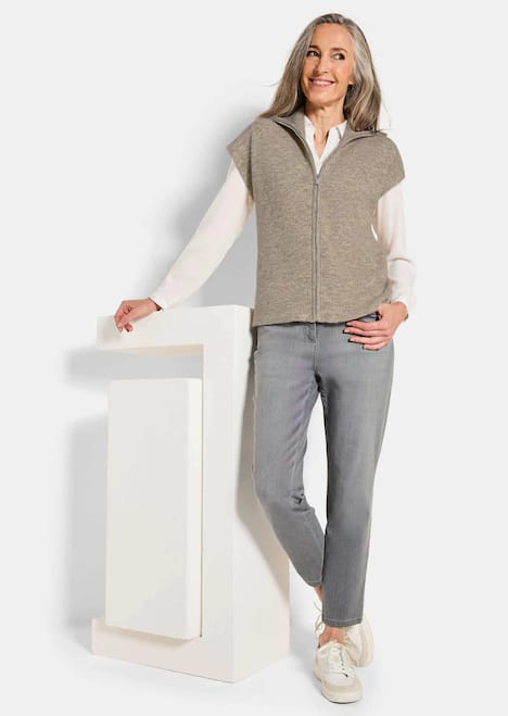 GOLDNER Tricot vest Tricot vest met ritssluiting