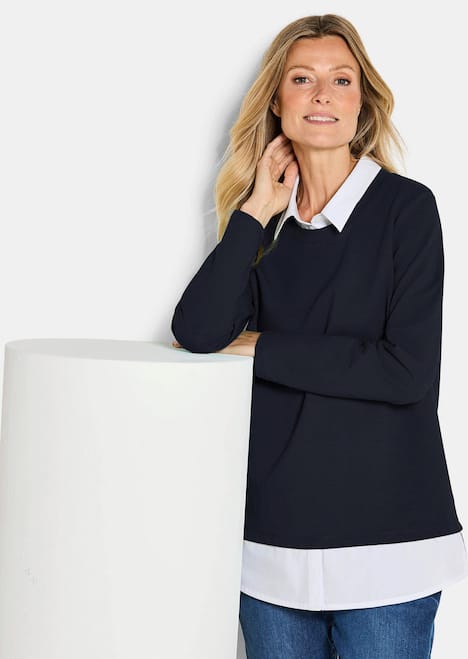 GOLDNER Sweatshirt Sweatshirt in 2-in-1-look