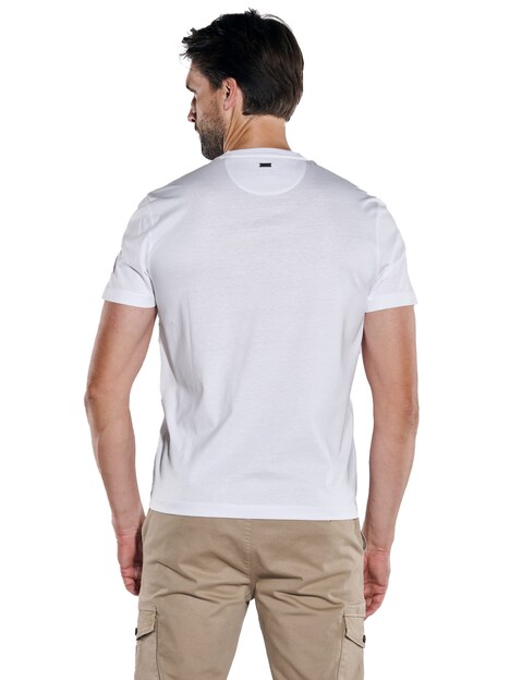 Herren T-Shirt uni , Reinweiss