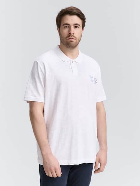Tom Tailor Men PLUS Poloshirts Plus Size - Poloshirt aus Baumwolle mit Print