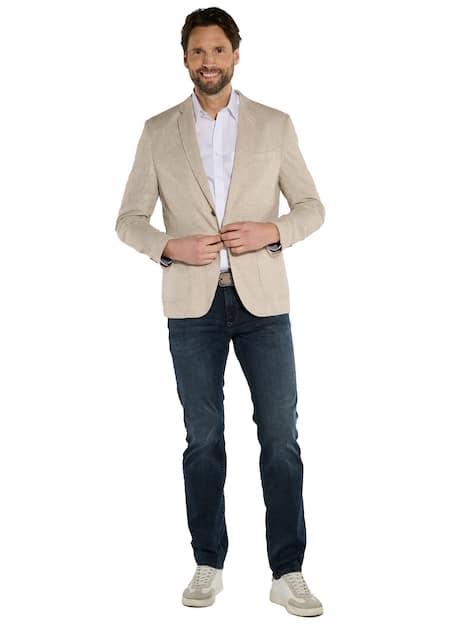 engbers Herren Freizeit-Sakko mit Leinenanteil , Beige