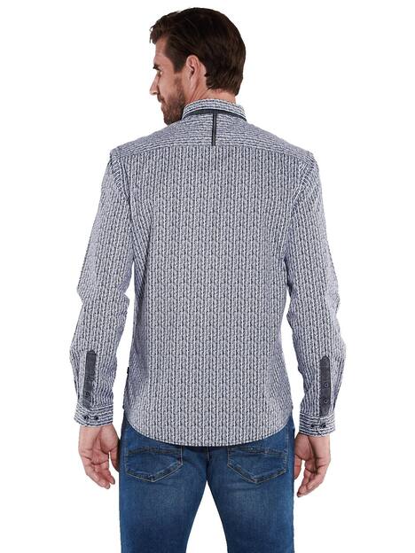 engbers Herren Langarm-Hemd gestreift , Marineblau