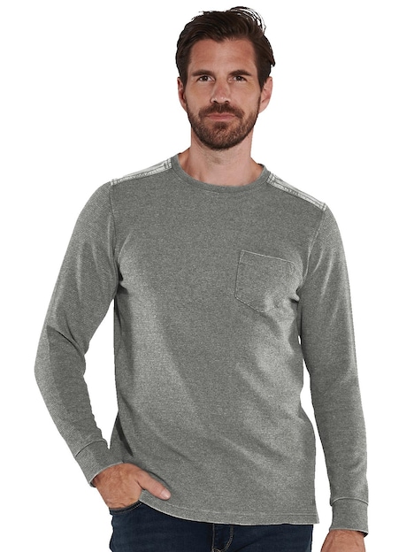 Herren Langarm-Hemd uni , Beige