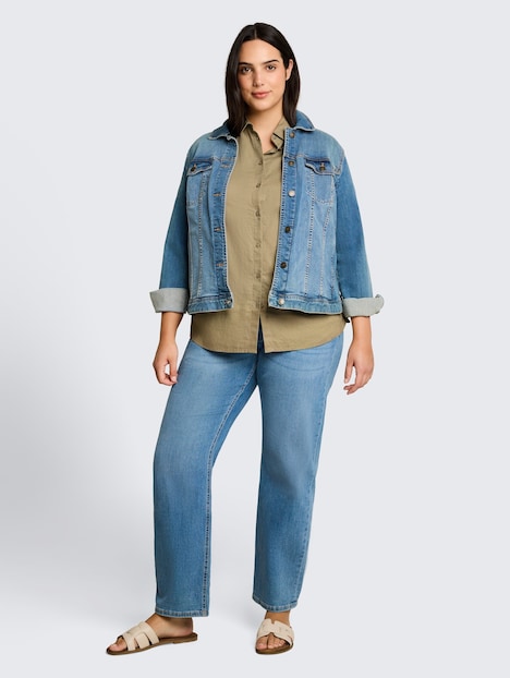 Loose Fit Bluse mit Leinenanteil