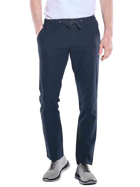 Herren Chino mit Tunnelzug , Marineblau