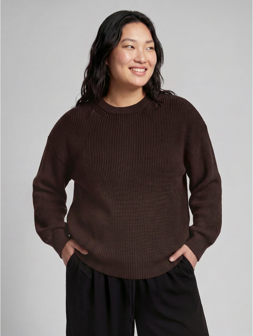 Oversize Strickpullover mit Rundhalsausschnitt