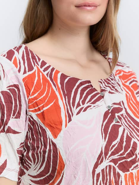 Crinkle T-Shirt mit Muster