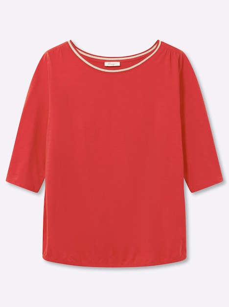 3/4-Arm-Shirt 3/4-Arm-Shirt mit Glitzergarn am Ausschnitt 3/4-Arm keine Angabe