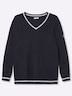 Langarm-Pullover Langarm-Pullover mit Kontrast-Details Langarm