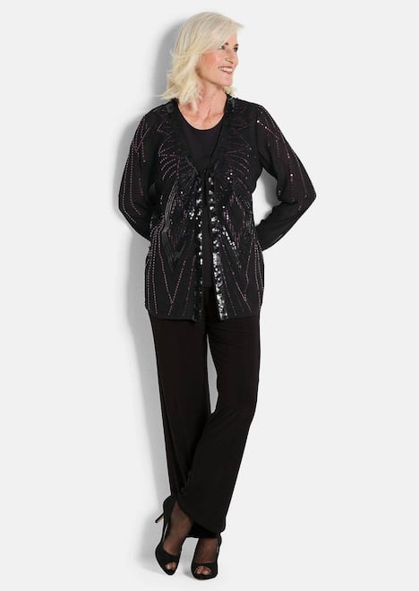Edle Pailletten-Jacke mit V-Ausschnitt