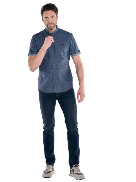 engbers Herren Kurzarm-Hemd strukturiert , Brilliantblau