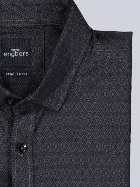 engbers Herren Langarm-Hemd gemustert , Anthrazit