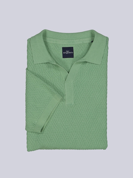 Herren Strick Polo-Shirt , Gruen