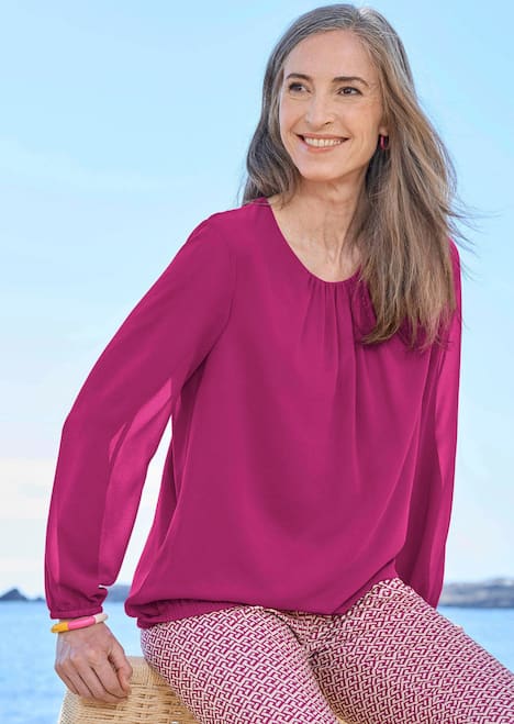 GOLDNER Blouse Elegante blouse van chiffon