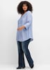 Longbluse 3/4-Arm Uni Ohne Kragen