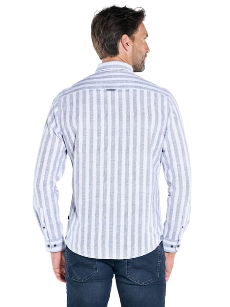 engbers Herren Langarm-Hemd strukturiert , Marineblau