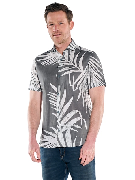 Herren Hemd kurzarm , Hellgrau