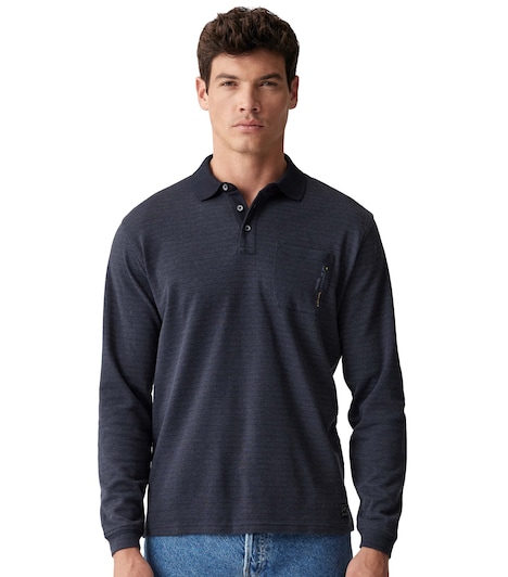 Polo-Shirt Langarm gestreift