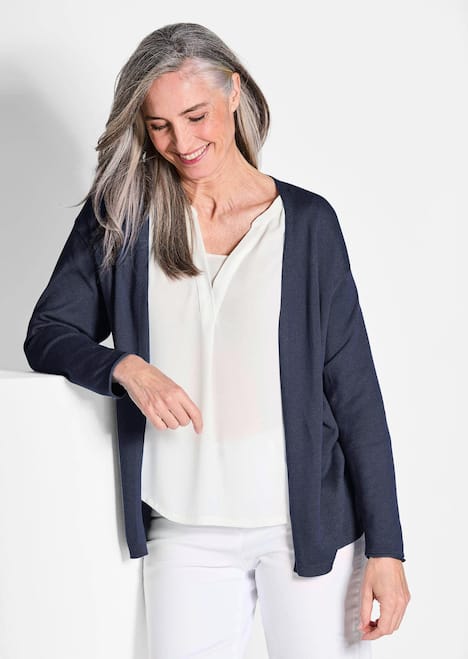 Offene Strickjacke in Kurzform
