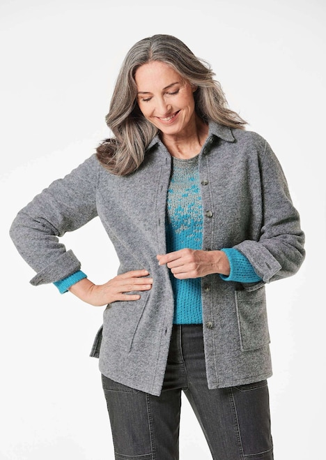 Hemdjacke mit Wollanteil