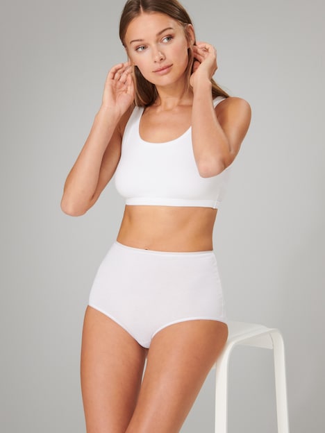Schiesser Damen Maxislip 4-Pack 95/5 Organic Cotton - weiss