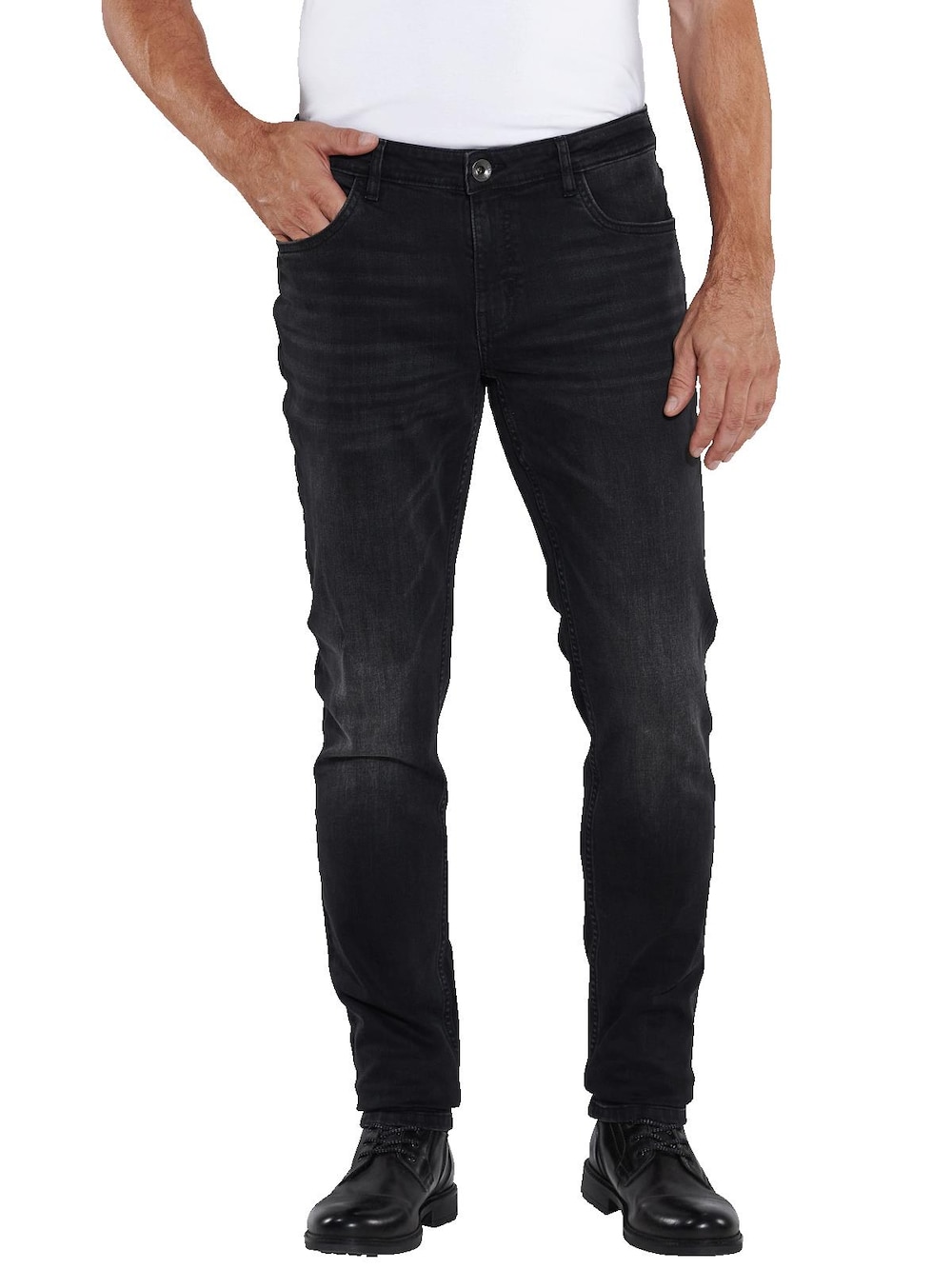 engbers Herren Super-Stretch-Jeans slim fit , Schwarz