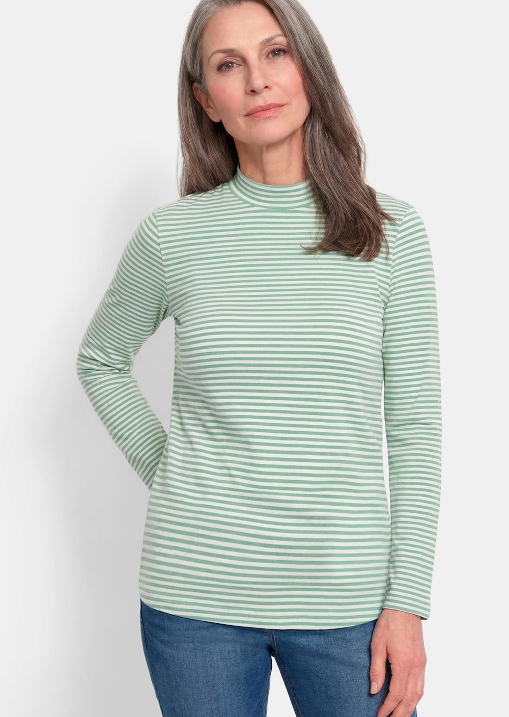 Ringelshirt mit Stehkragen