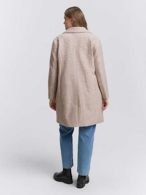 Bouclé Mantel mit Reverskragen