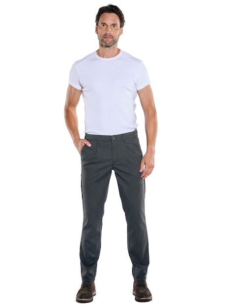 Herren Chino straight , Dunkelgrau