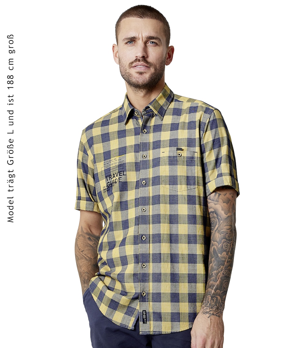 CASAMODA Freizeithemd Kurzarm kariert Casual Fit