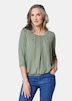 Chiffon-Shirt mit 3/4-Arm, Rundhals