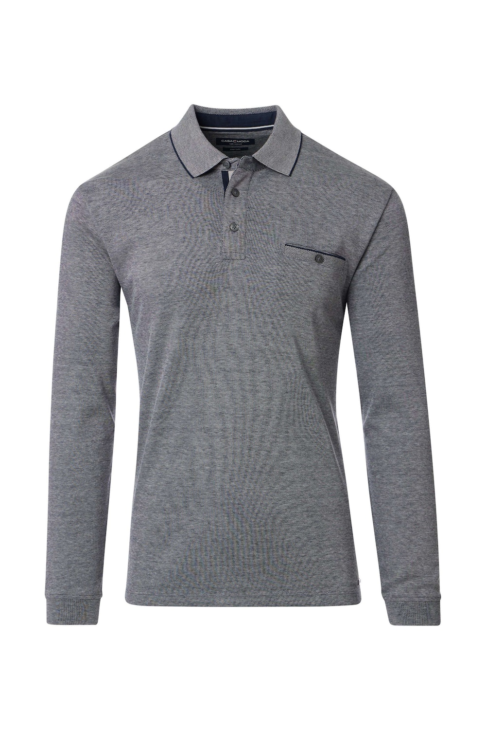 Polo-Shirt Langarm uni