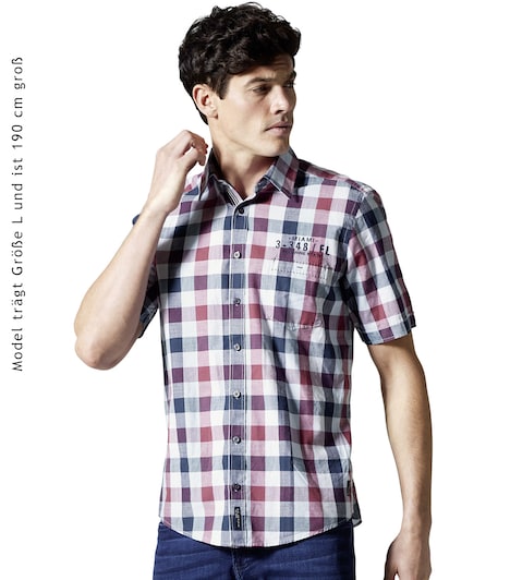 CASAMODA Freizeithemd Kurzarm kariert Casual Fit