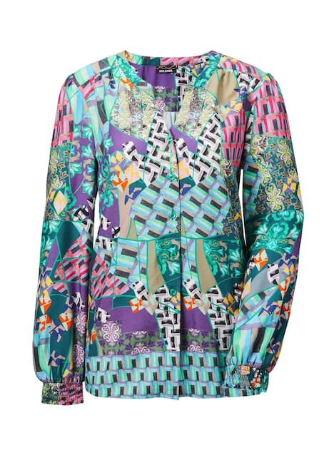 GOLDNER Blouse met print Gedessineerde blouse met patchpatroon