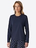 Schiesser Damen Pyjamaoberteil Mix Relax deepblue