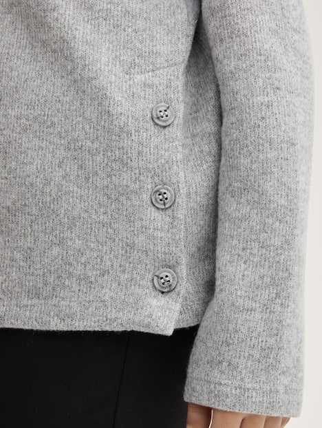 Soft-Touch Sweatshirt mit Knopfdetails