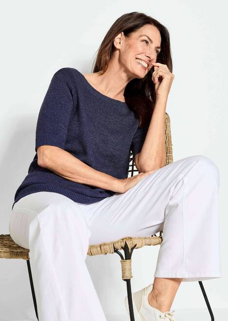 GOLDNER Trui Pullover met verkoelend lintjesgaren