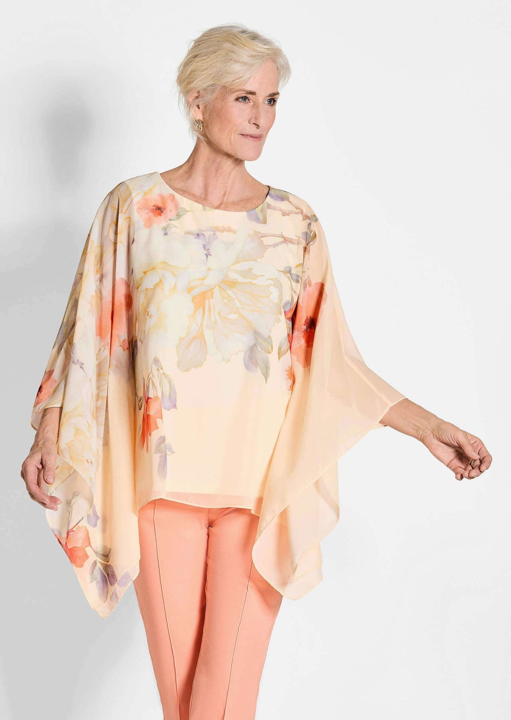 Chiffonbluse mit floralem Design