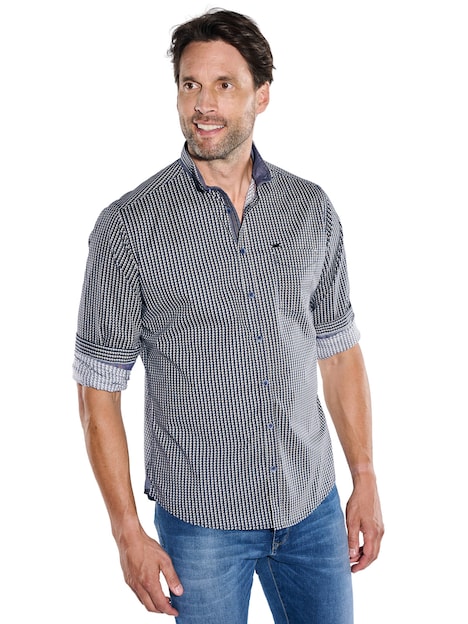 Herren Hemd langarm , Saphirblau
