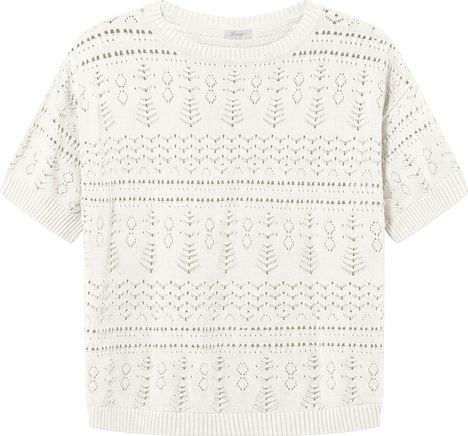 Kurzarm-Pullover Kurzarm Ajour