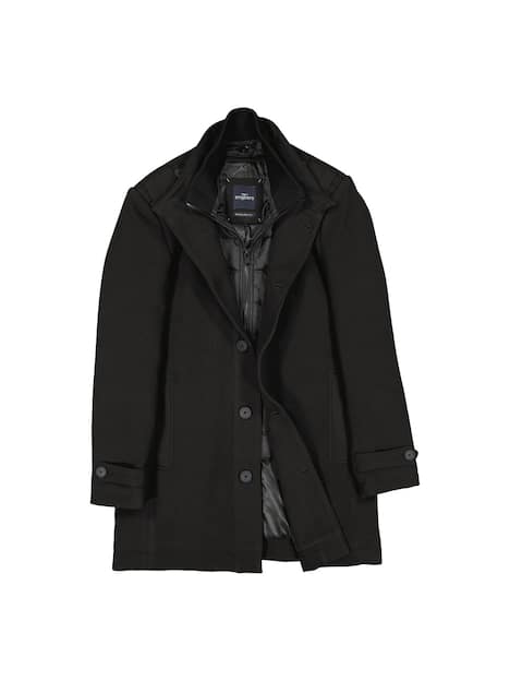 engbers Herren Mantel mit herausnehmbaren Inlet , Schwarz