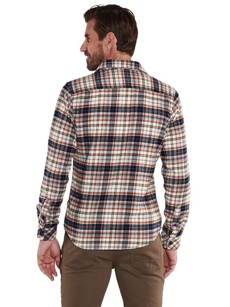 engbers Herren Langarm-Hemd kariert , Rostorange