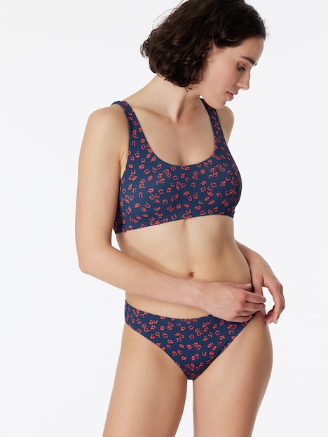 Schiesser Damen Bustier-Bikini Mix & Match Swim - blau, rot