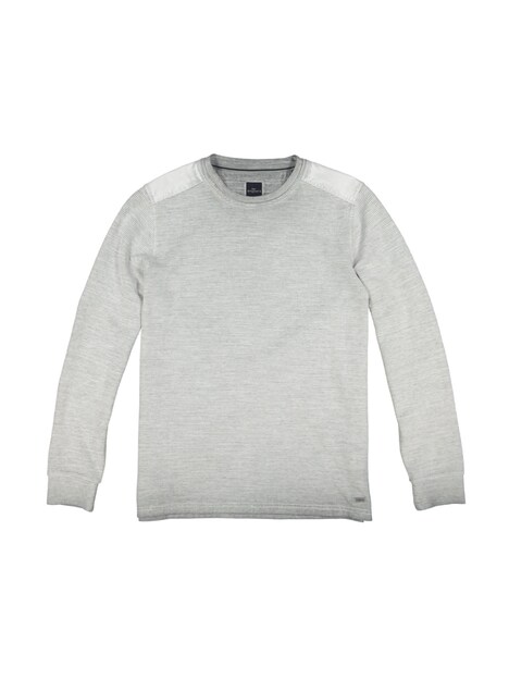 Herren Langarm-Shirt strukturiert , Silbergrau