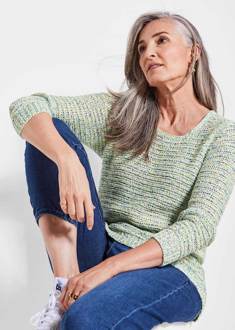 Strickoberteil mit Multicolor-Effekt