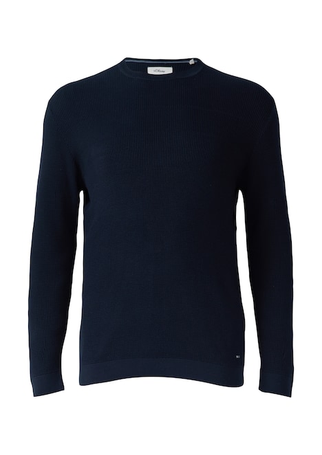 Strukturmix-Pullover aus reiner Baumwolle