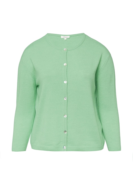 Flauschige Baumwollmix-Strickjacke