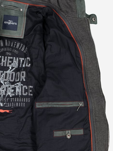 engbers Herren Lederjacke regular , Dunkelgruen