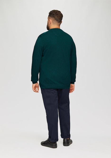 Baumwollpullover mit Logo-Stickerei